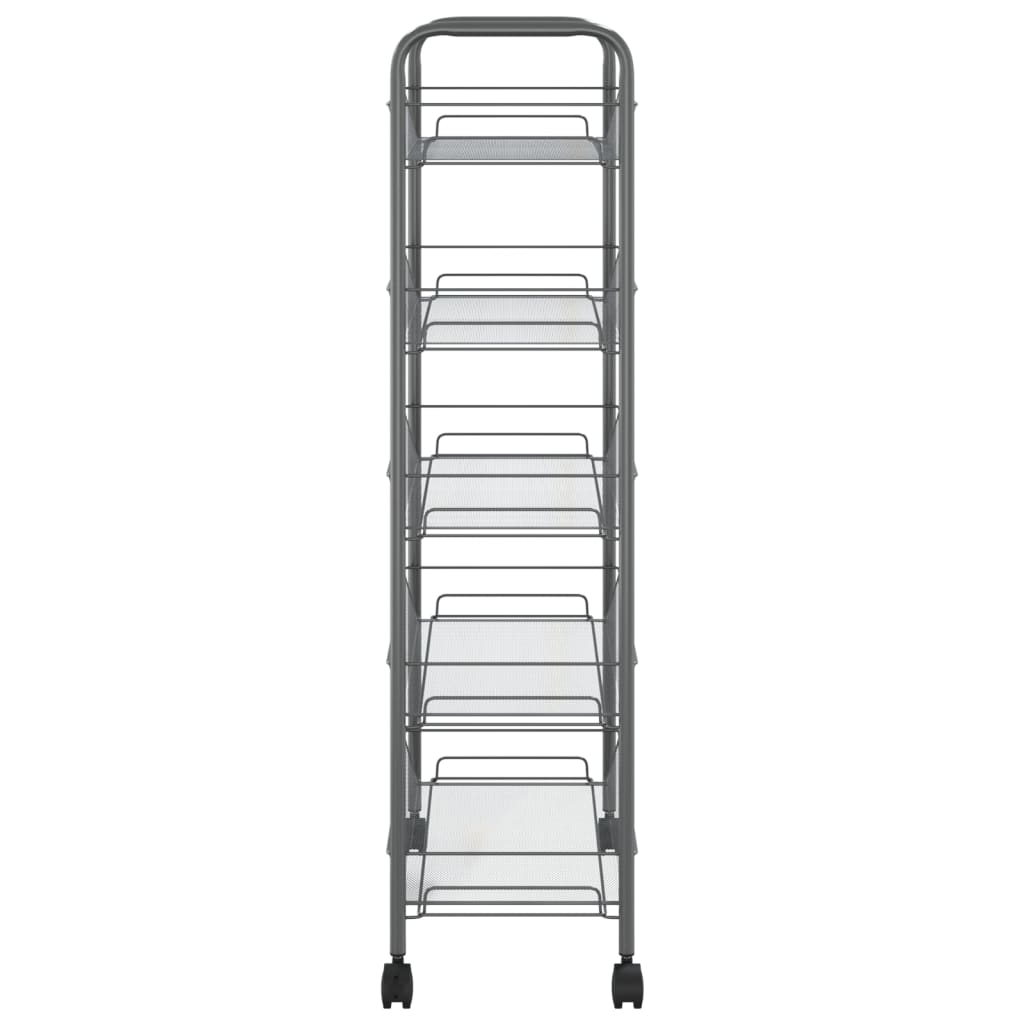 5-Tier Kitchen Trolley Grey 46x26x105 cm Iron